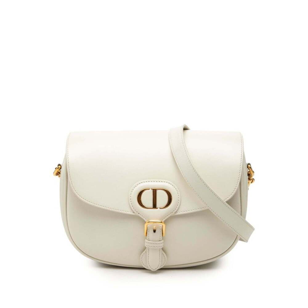 CHRISTIAN DIOR White Leather Shoulder Bag - Picture 1 of 9
